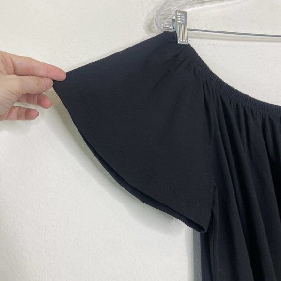 ASOS Off the Shoulder Flutter Sleeve Black Tunic Top 14 NWT - Picture 6 of 10